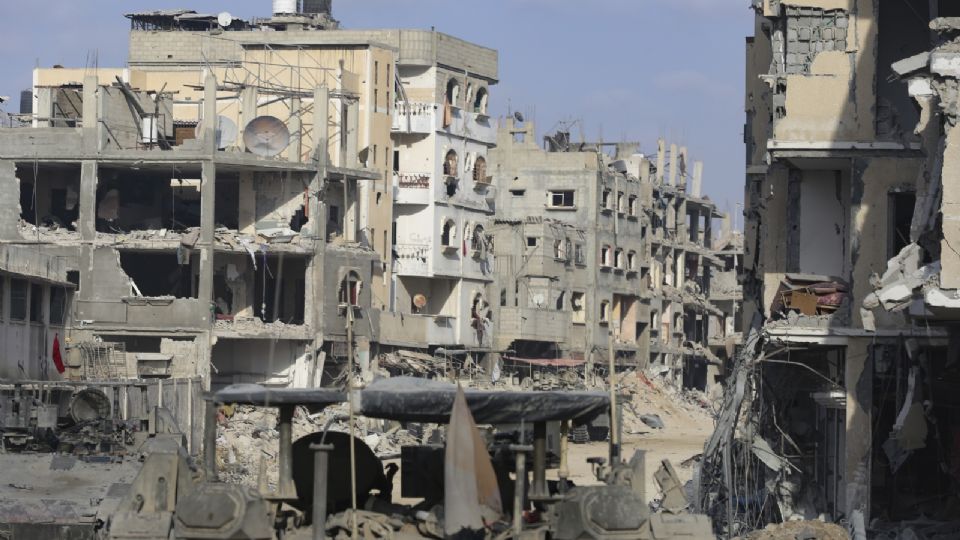 Sur de la Franja de Gaza tras ataques bélicos.