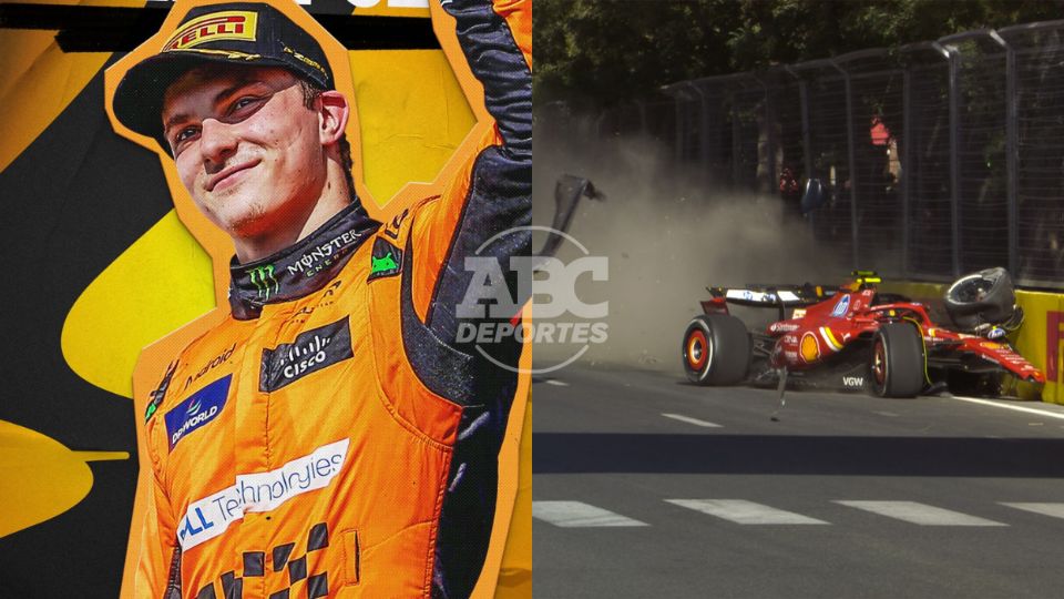 Piastri gana en Bakú; 'Checo' y Sainz quedan fuera a dos vueltas del final.