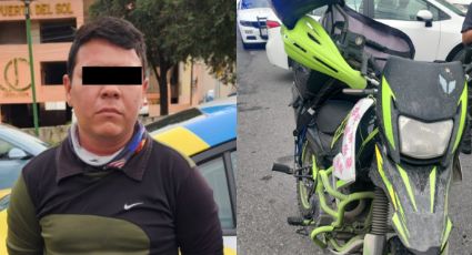 Detienen a presunto repartidor por circular en moto robada en Monterrey