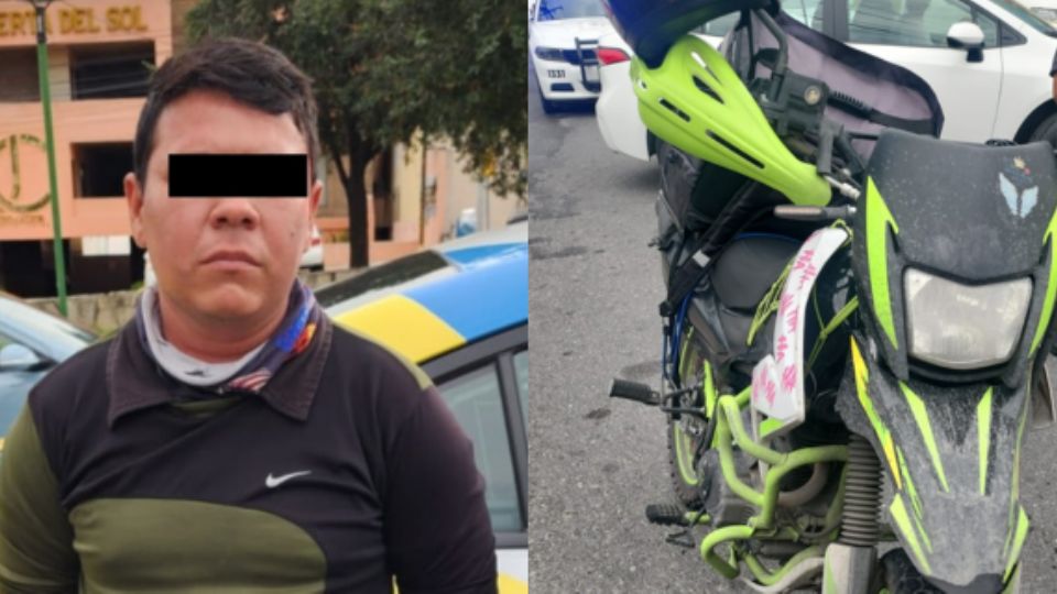 Hombre detenido por circular en moto con reporte de robo