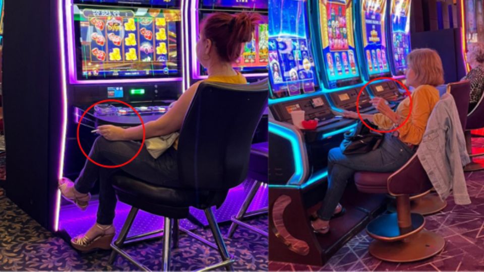 Mujeres fumando en un casino de Nuevo León.