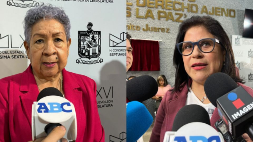 Reyna Reyes, diputada local de Morena (izq); Sandra Pámanes, diputada local de MC (der).