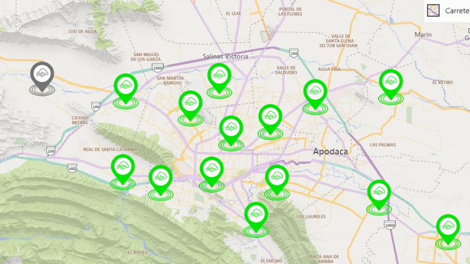 Municipios de NL en color verde por lluvias