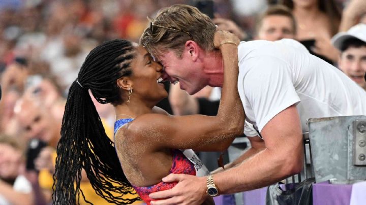 La pareja de oro: Tara Davis y Hunter Woodhall conquistan el podio en París 2024