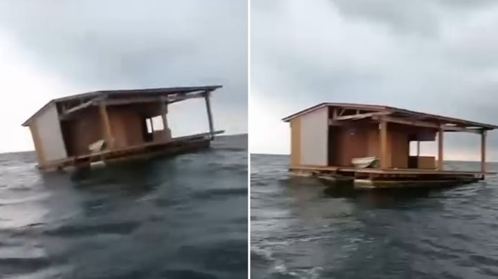 Corriente arrastra a restaurante flotante en Veracruz; fue hallado a 260 km de distancia