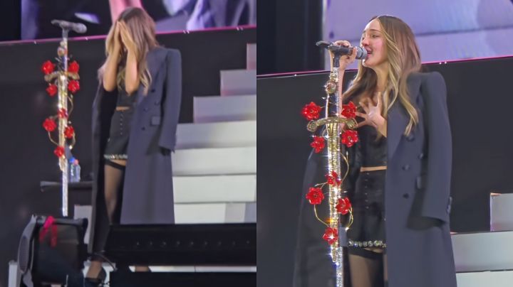 Belinda rompe en llanto durante su concierto en Jalisco y preocupa a sus fans