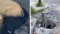 Registros sin tapa y baches con fugas ponen en riesgo a conductores en la metrópoli