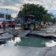 Renace fuga y provoca socavón en avenida López Mateos, en Guadalupe