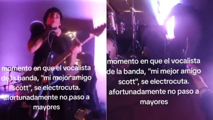 ¡Gran susto! Cantante se electrocuta y se desmaya en pleno escenario