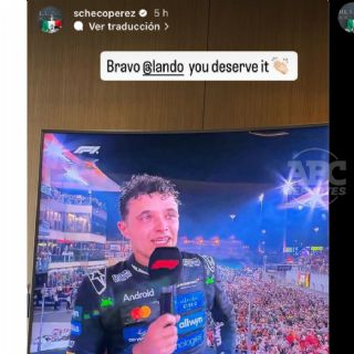 'Checo' Pérez felicita a Lando Norris tras título mundial de Fórmula 1 2025