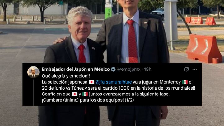Embajador de Japón celebra que su selección jugará en Monterrey en el Mundial 2026