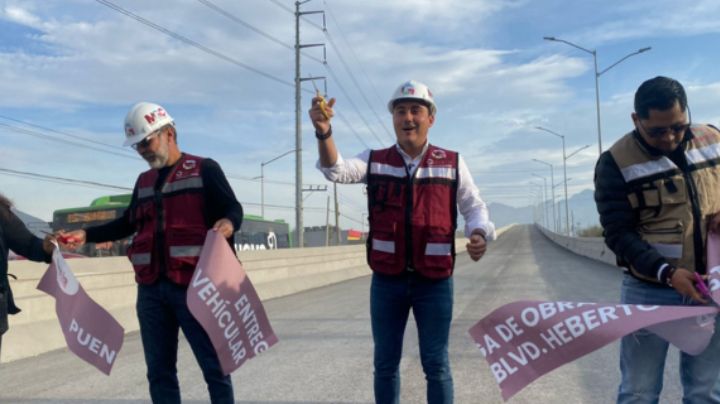 Inauguran primera fase del paso elevado ‘Heberto Castillo’ en García, NL