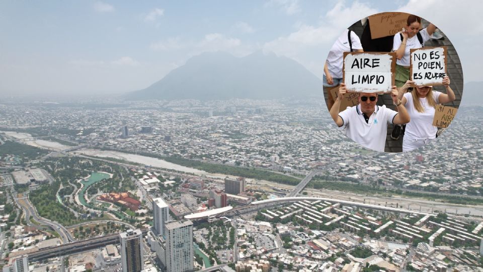 Protesta presencial en Cerralvo por aire limpio en NL.
