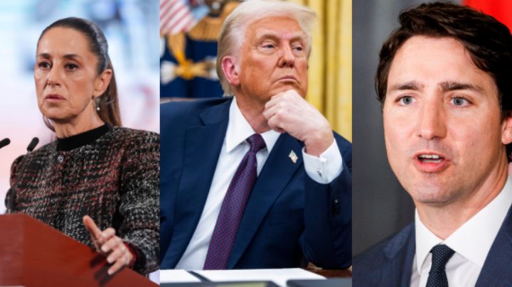 Donald Trump tendrá este lunes una llamada con Sheinbaum y Trudeau