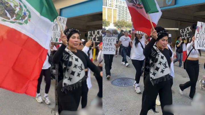 Video: Muñeca Diamante lidera marcha de inmigrantes contra Trump en EU