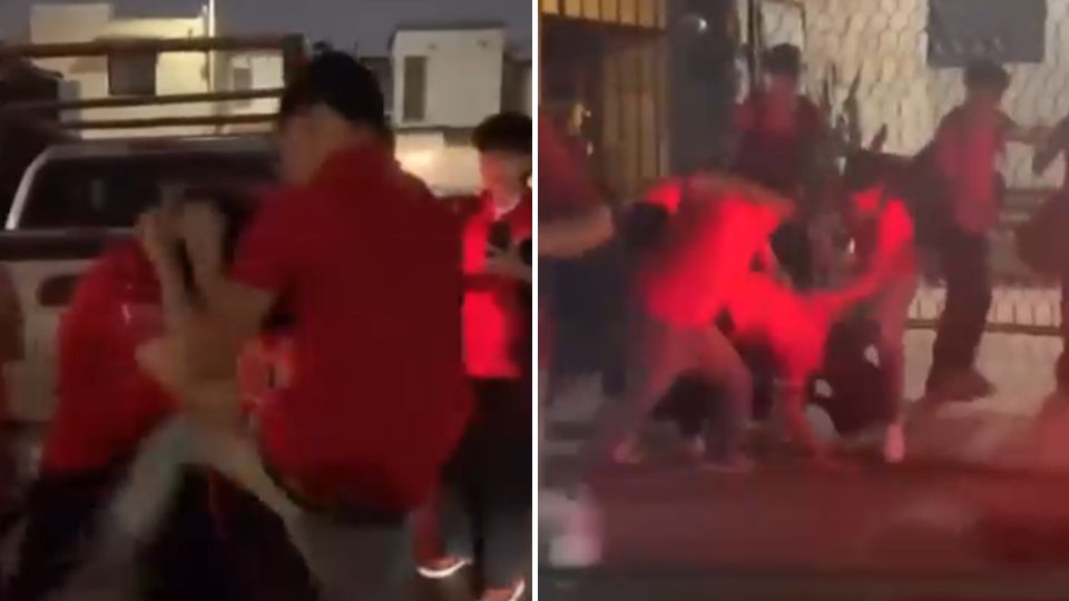 Pelea entre estudiantes de la Prepa 9 de la UANL