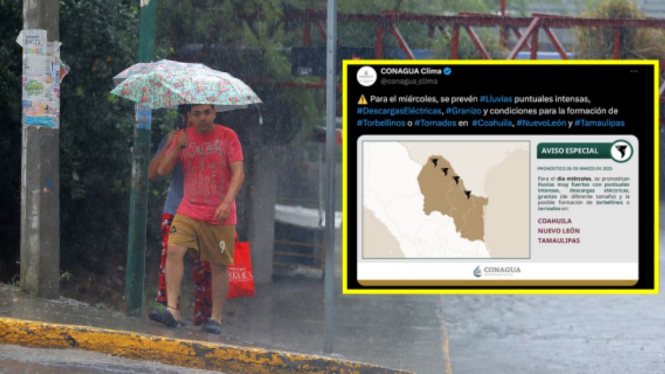 A la par de las lluvias, también se estima que haya caída de granizo.