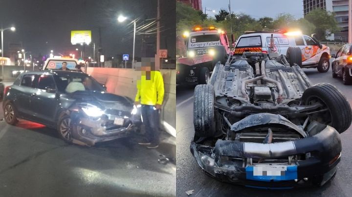 Ligera lluvia provoca choques y caos vial en Monterrey