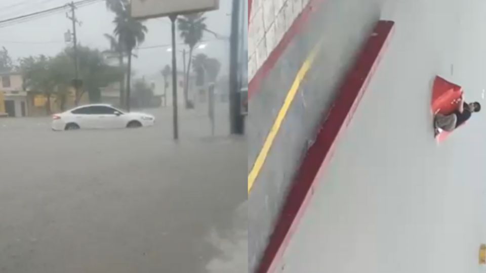 Inundación en avenidas de Reynosa.