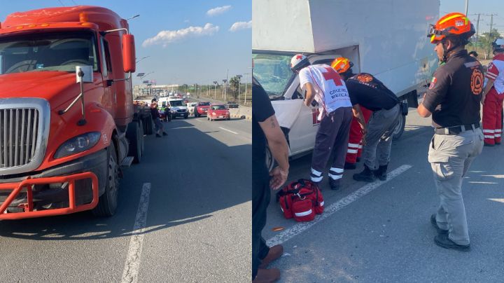 Muere conductor tras impactar con tráiler en Escobedo