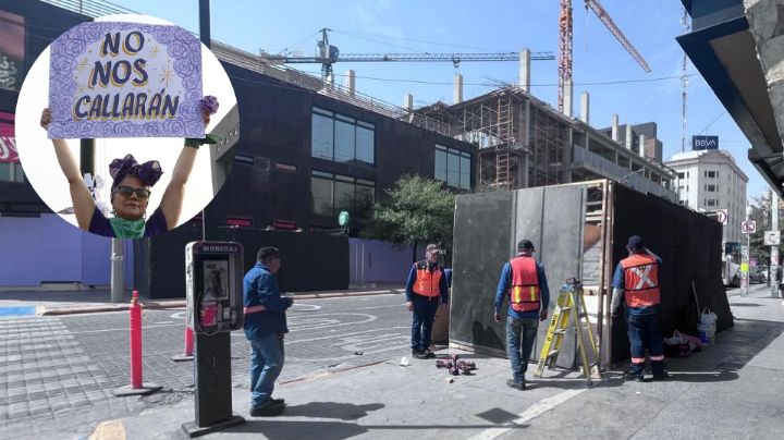 Cubren estaciones del Metro previo a marcha del 8M en Monterrey