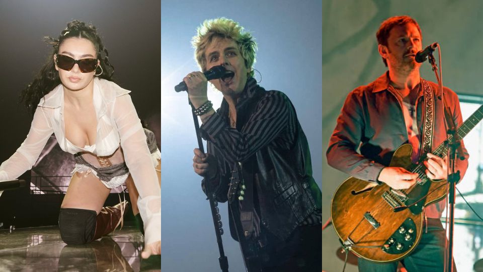 Charli XCX (de izq. a der.), Green Day y Kings of Leon estarán en el festival Pa'l Norte 2025