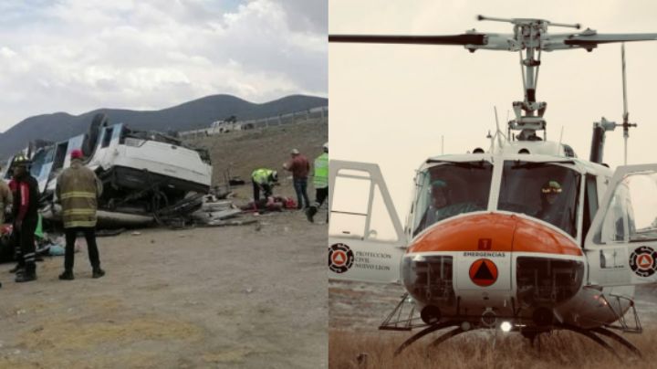 Autobús con 40 pasajeros vuelca en la carretera a Matehuala; hay 15 heridos y 2 muertos