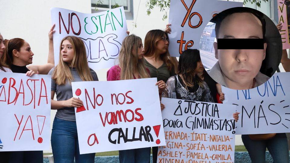Mujeres se manifiestan contra abusador de gimnastas
