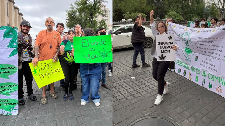 Realizan manifestación para legalizar la marihuana en Monterrey.