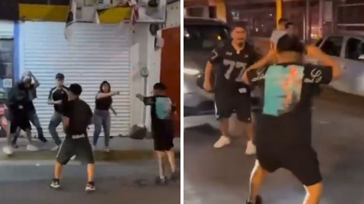 Mujer y cerca de 10 jóvenes desatan riña afuera de Plaza de la Tecnología en Monterrey