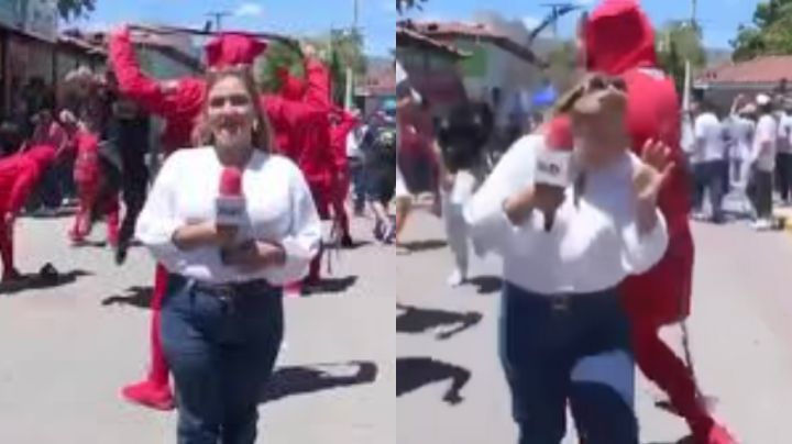 Video viral: Reportera recibe 'penitencia' en vivo durante cobertura de Semana Santa