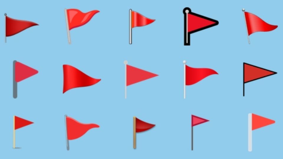 Emojis de bandera roja. Foto: Especial