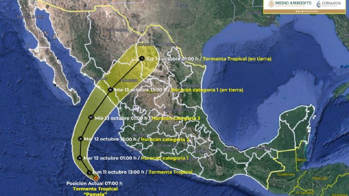 Tormenta tropical ‘Pamela’ se intensifica rumbo al Pacífico mexicano