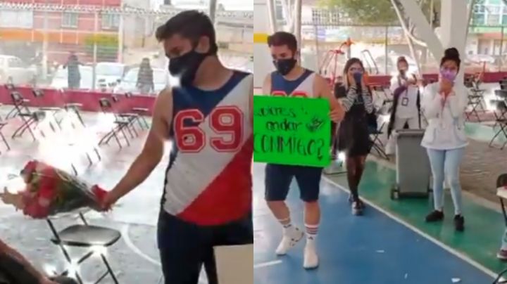 Le pide que sea su novio en módulo de vacunación y se vuelve viral en redes