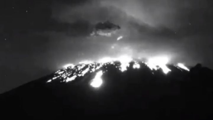 Registra volcán Popocatépetl explosión de fragmentos incandescentes