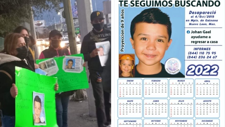 Familia de desaparecido entrega calendarios con datos referentes al menor. Foto: Iram Hernández.