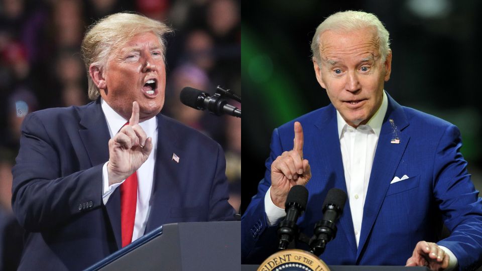 El presidente de Estados Unidos, el demócrata Joe Biden, y el expresidente y precandidato republicano, Donald Trump