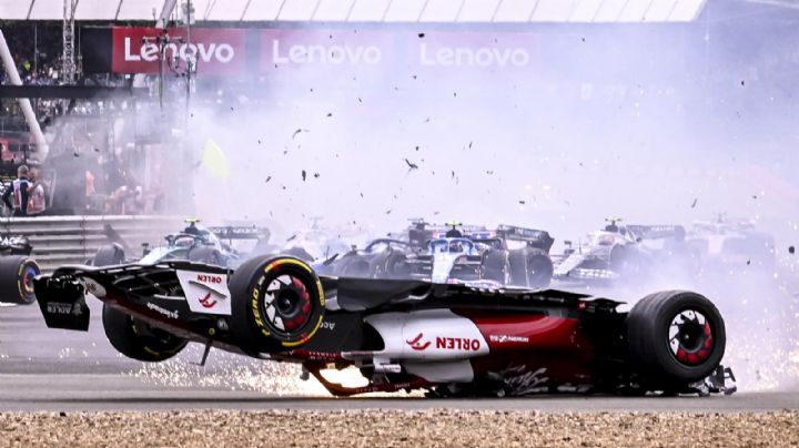 Aparatoso choque se vivió en Gran Premio de Gran Bretaña