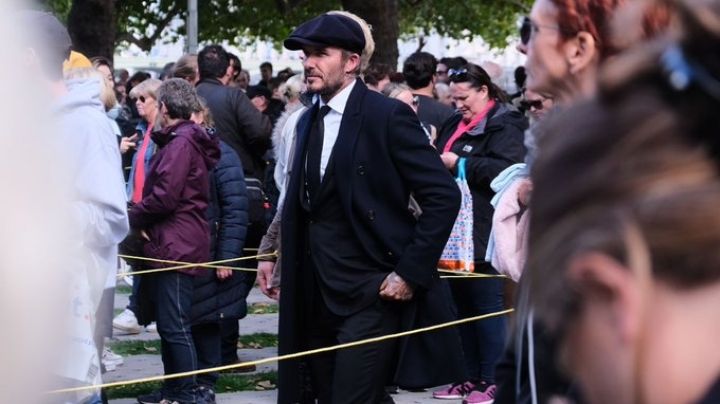 David Beckham despide a la Reina Isabell ll