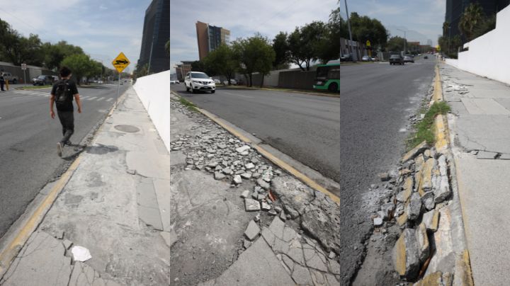 Denuncian banquetas peligrosas en zona de San Agustín, San Pedro