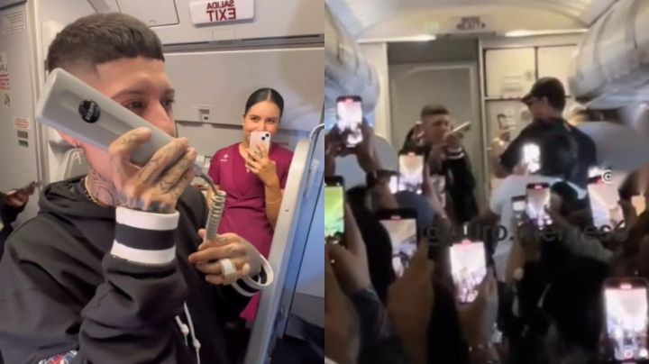 Video: Santa Fe Klan da 'concierto' privado a pasajeros a medio vuelo