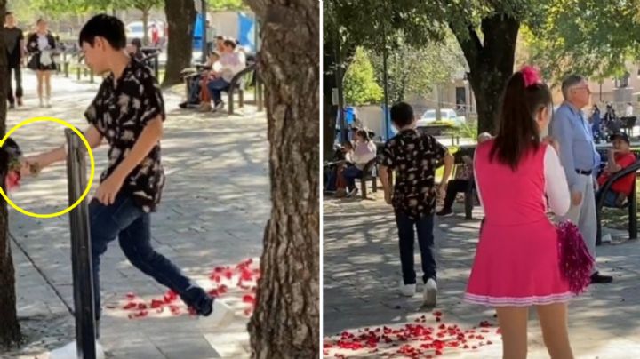 Joven rompe ramo de flores tras ser rechazado por su crush