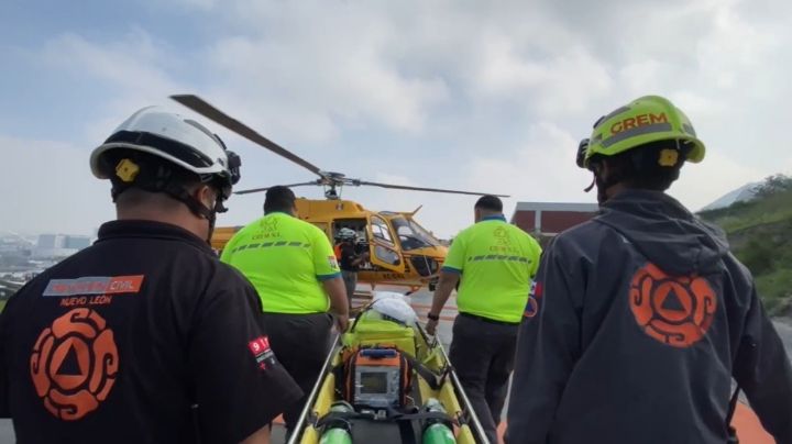 Joven lesionada es trasladada vía aérea de Montemorelos hacia Monterrey
