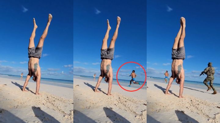 Sol, arena y… ¿drogas?: Maestro de yoga capta persecución en Tulum