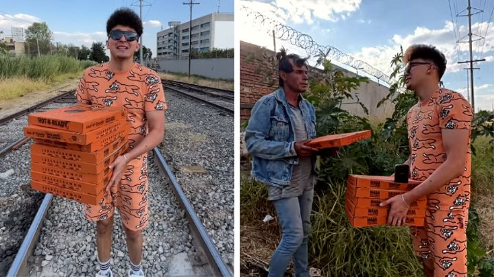 HotSpanish regresa al lugar donde lo asaltaron y reparte pizzas