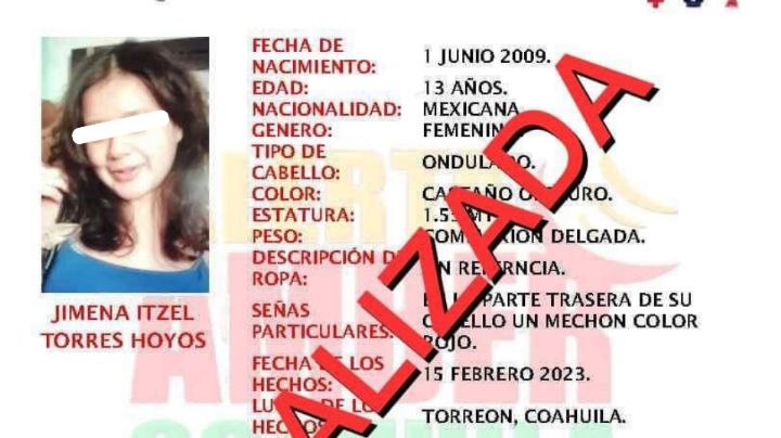 Encuentran en Monterrey a menor desaparecida en Torreón
