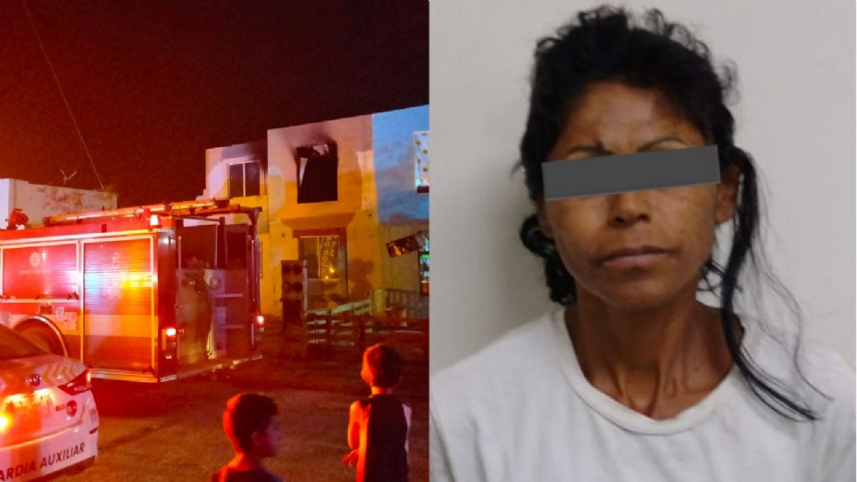 Domicilio donde se encontraba el hombre amarrado y la mujer que lo incendió.