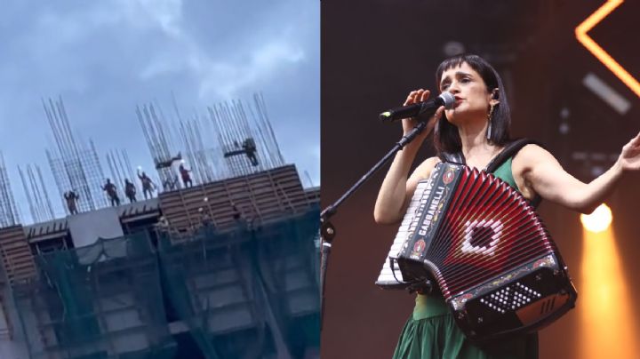 Desde construcción, albañiles disfrutan de Julieta Venegas en Pa'l Norte 2023