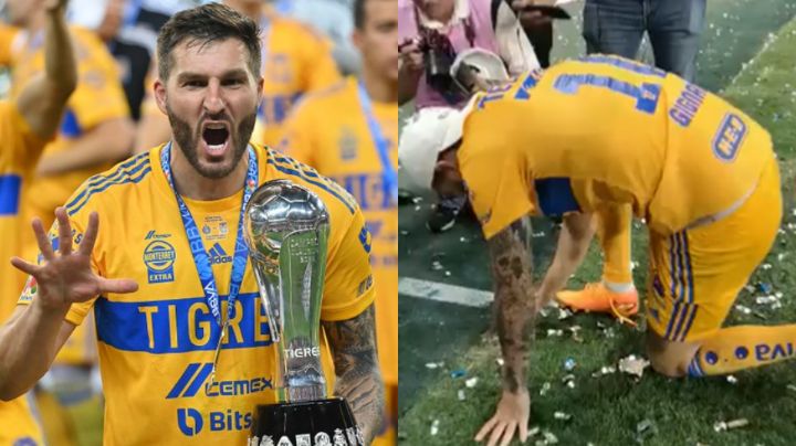 Captan a André-Pierre Gignac desenterrando rosario en el Estadio Akron