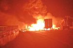 Choque múltiple de tráileres provoca incendio en la México-Querétaro